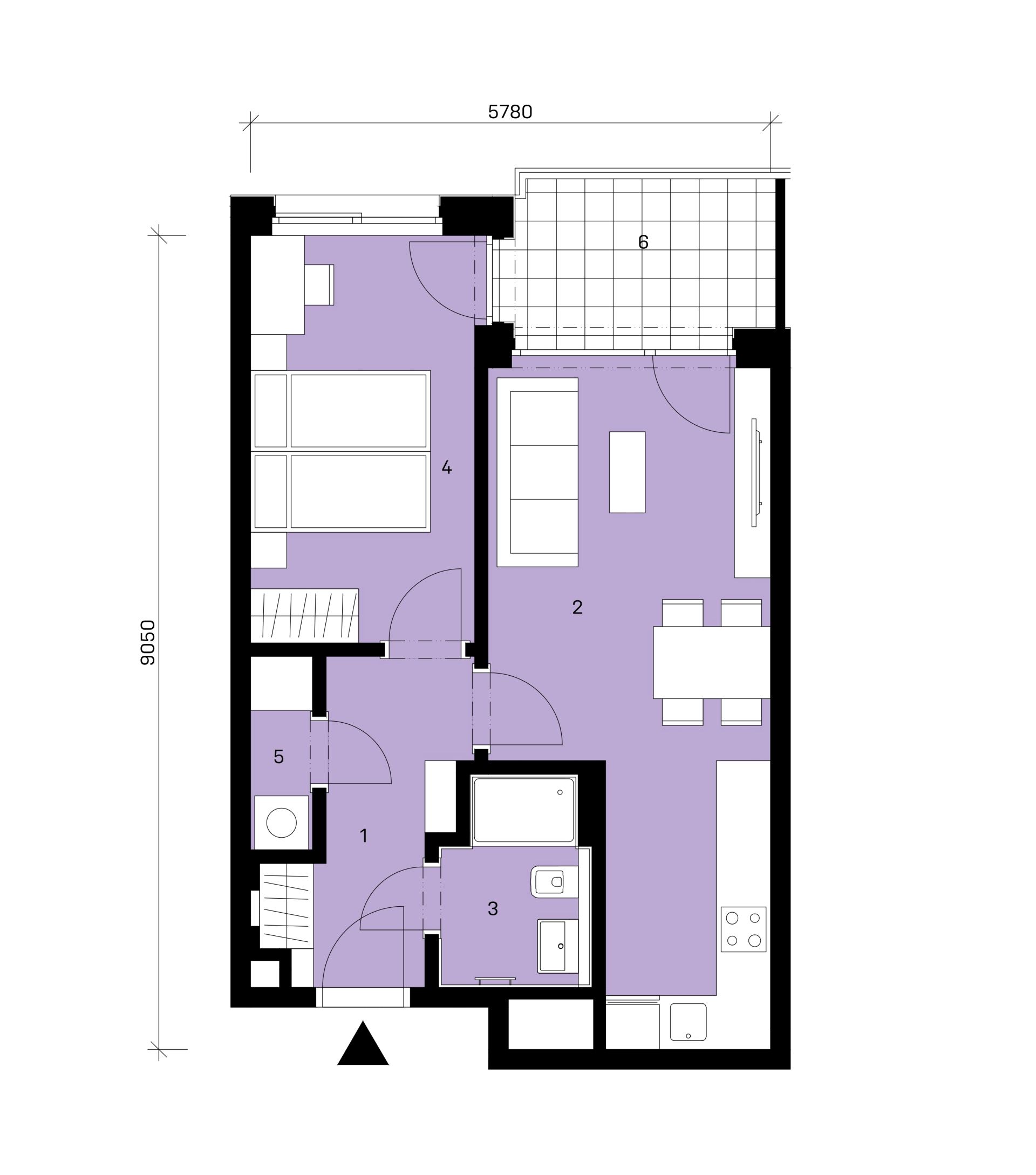 Půdorys jednotky A1-310
