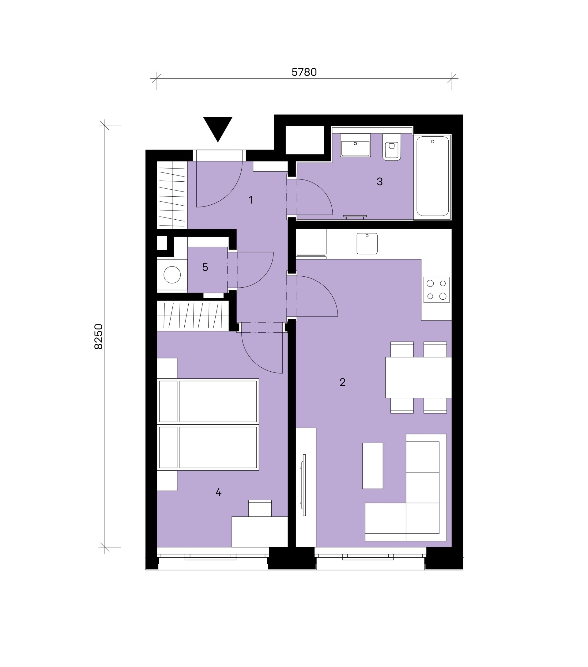 Půdorys jednotky A1-402