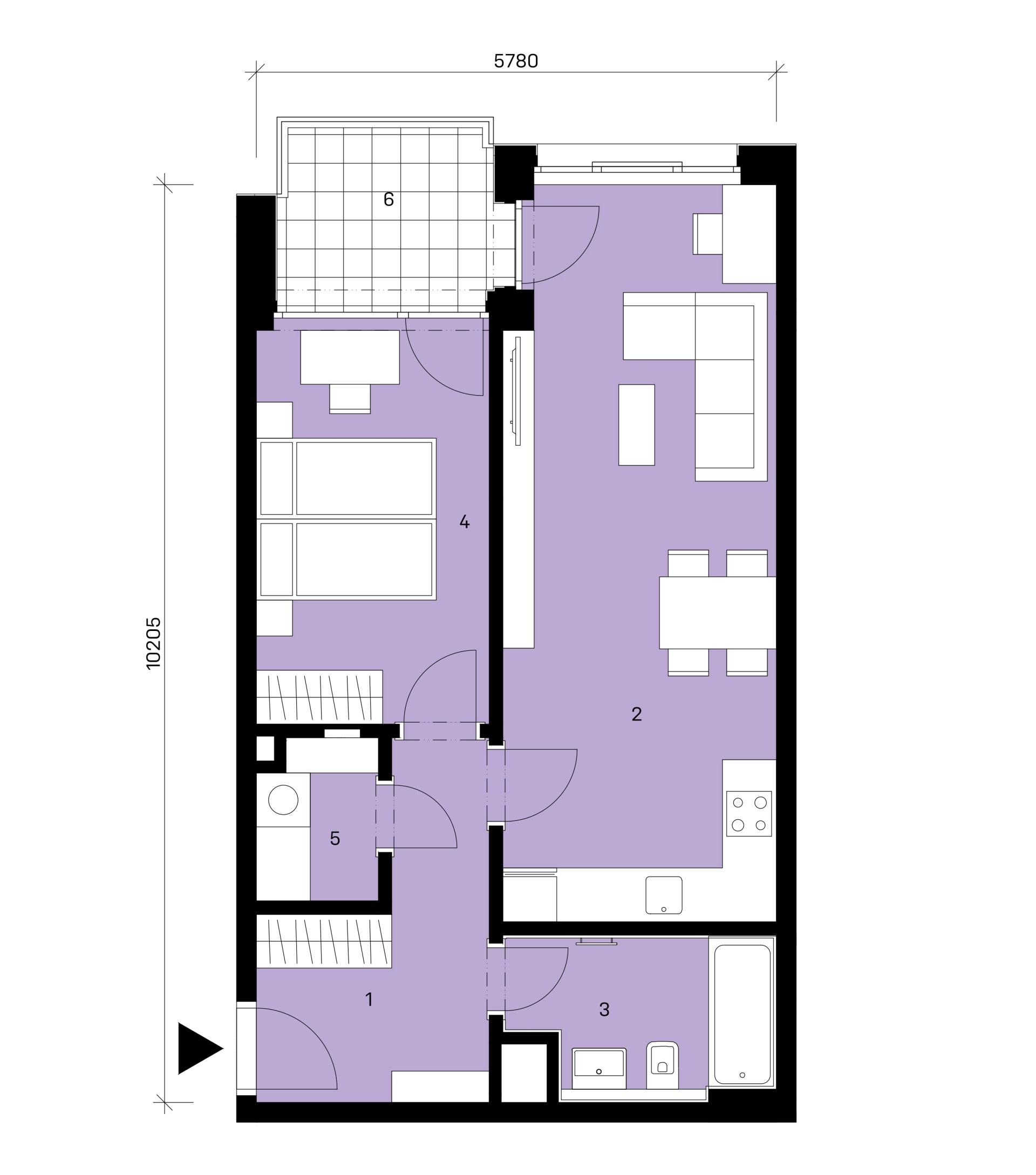 Půdorys jednotky A1-407