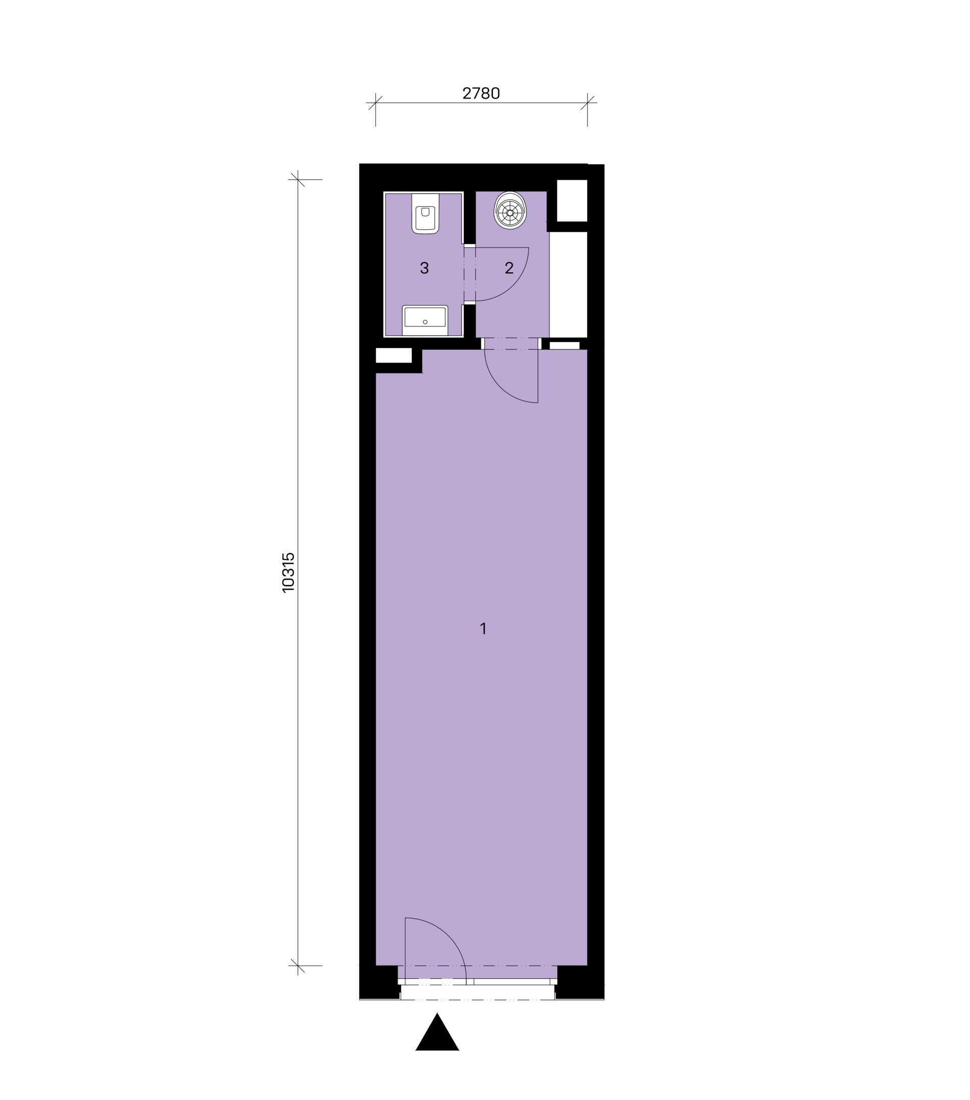 Půdorys jednotky A1-R7