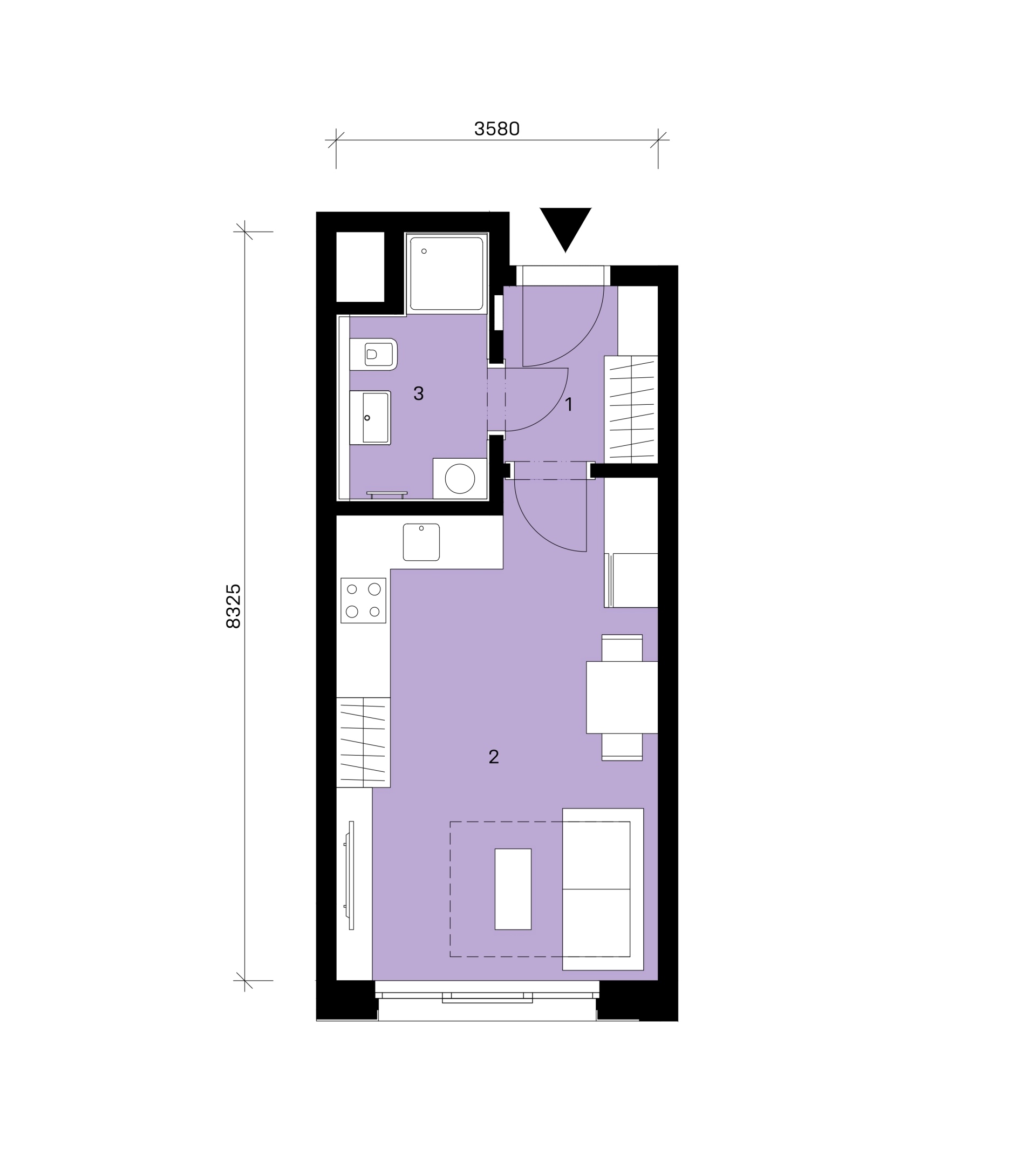 Půdorys jednotky A2-103