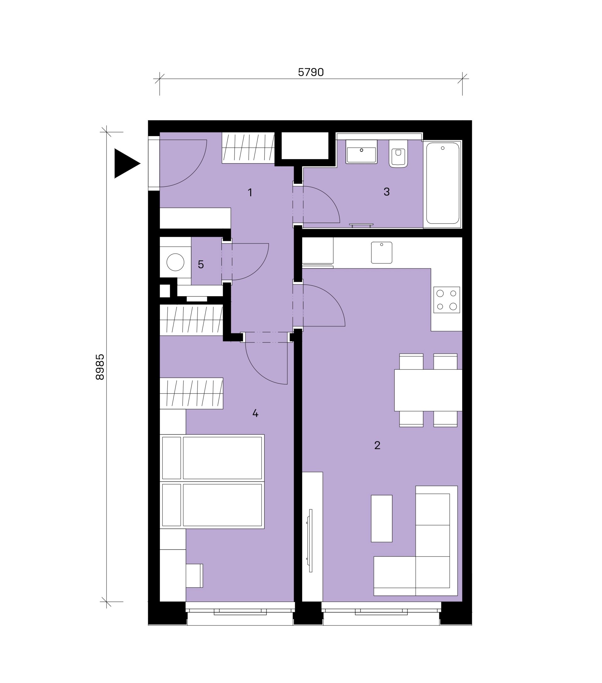 Půdorys jednotky A2-108
