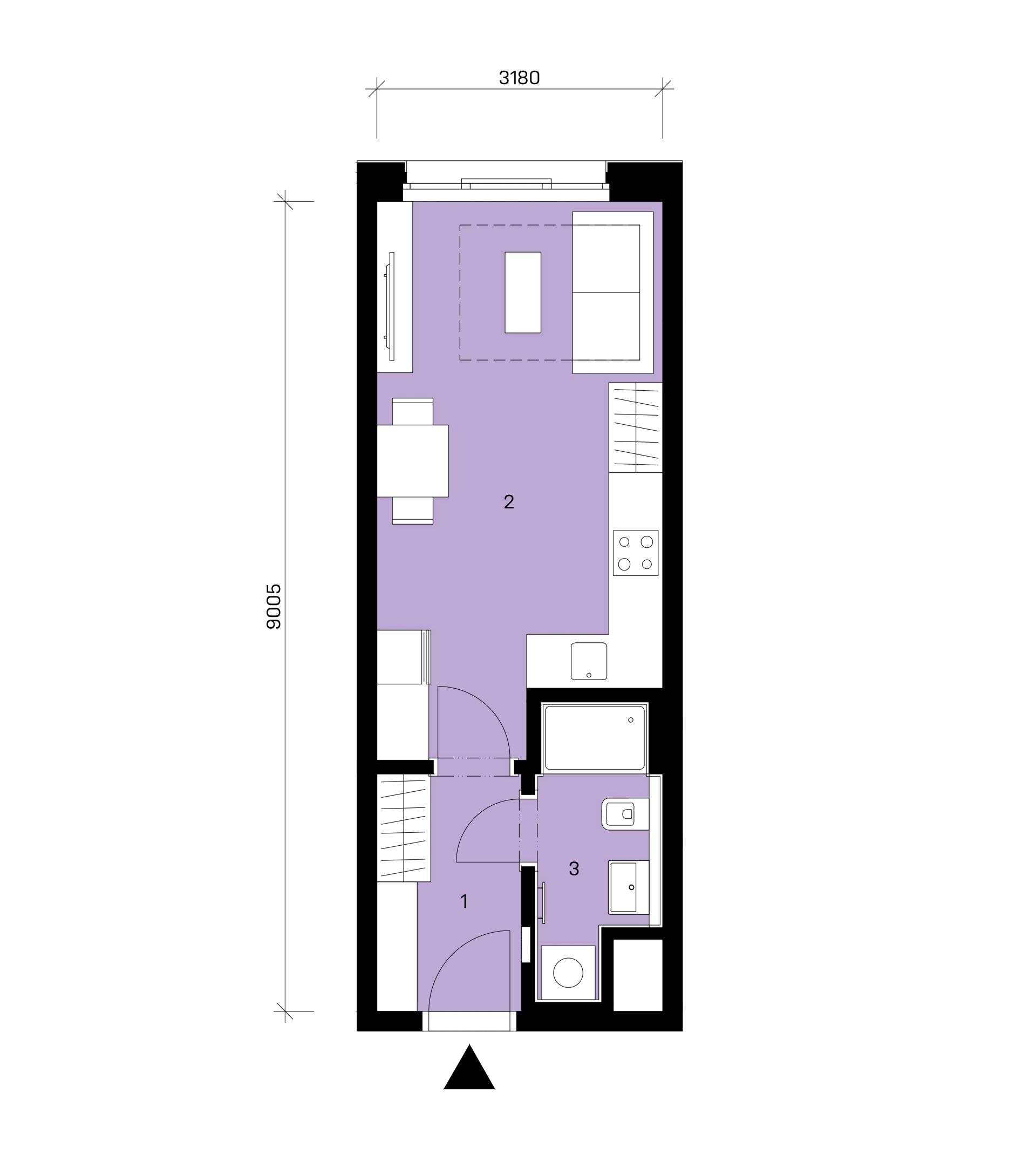 Půdorys jednotky A2-111