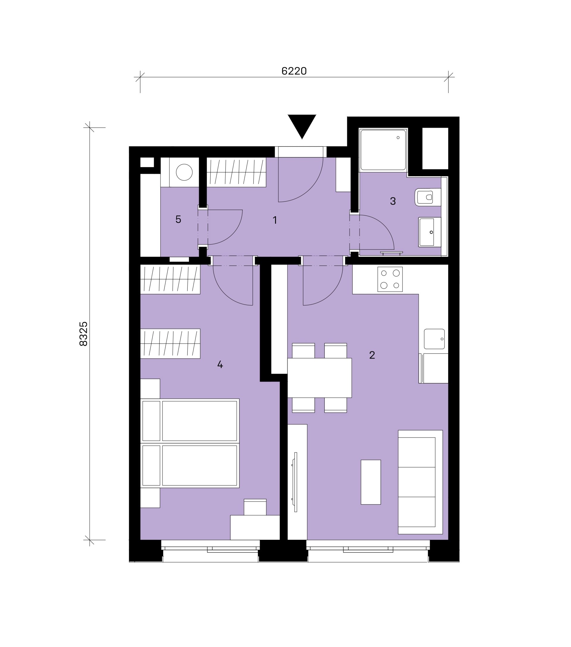 Půdorys jednotky A2-202