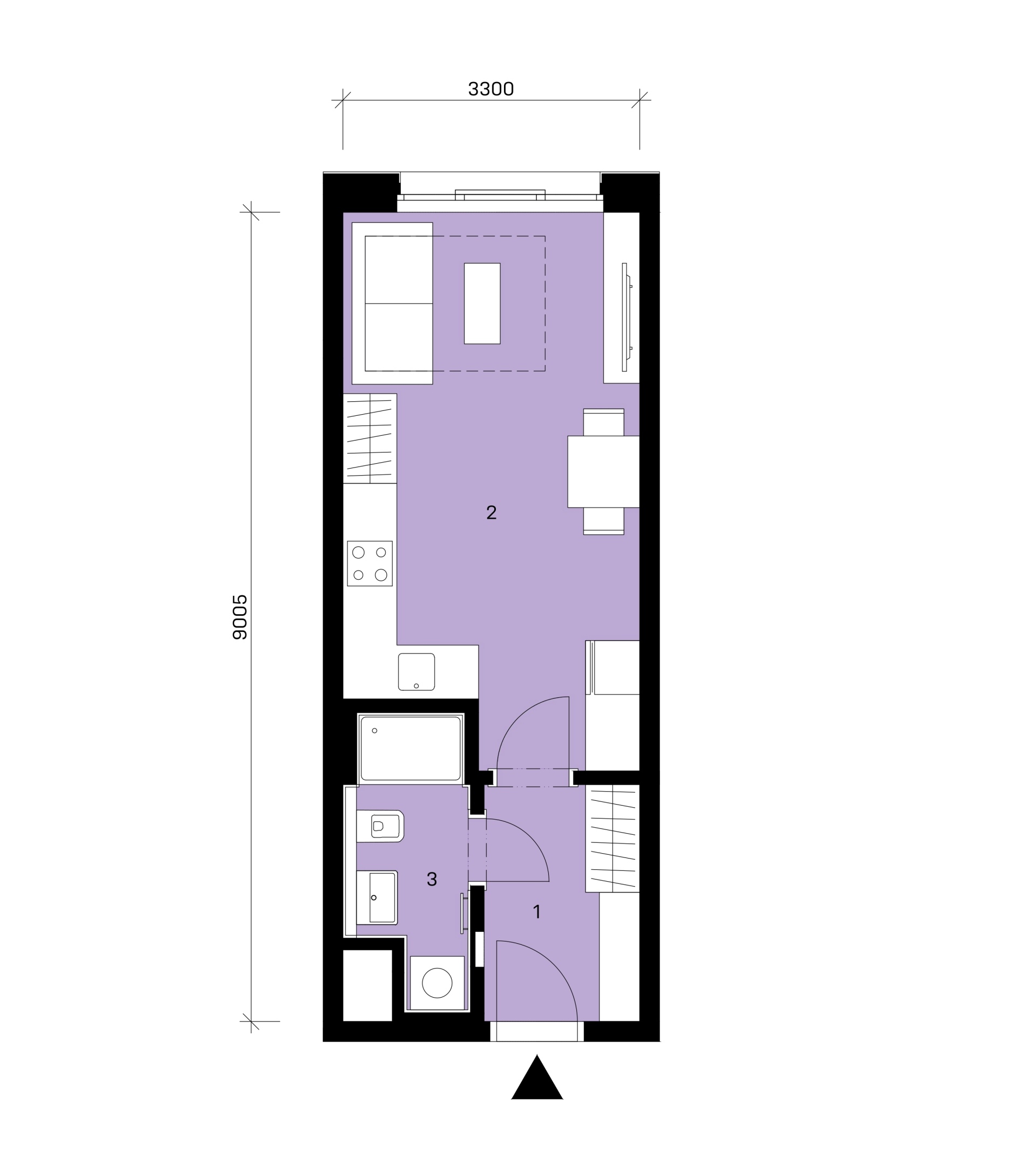 Půdorys jednotky A2-212
