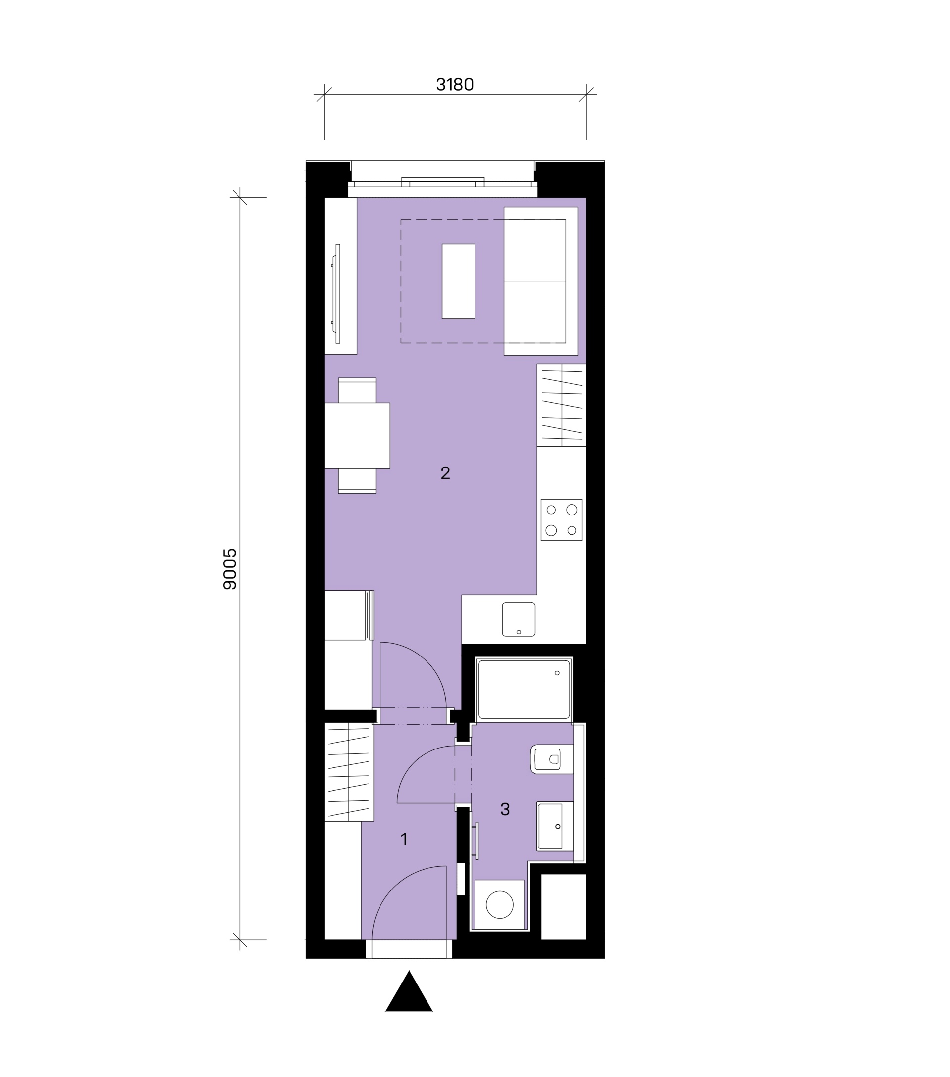 Půdorys jednotky A2-311