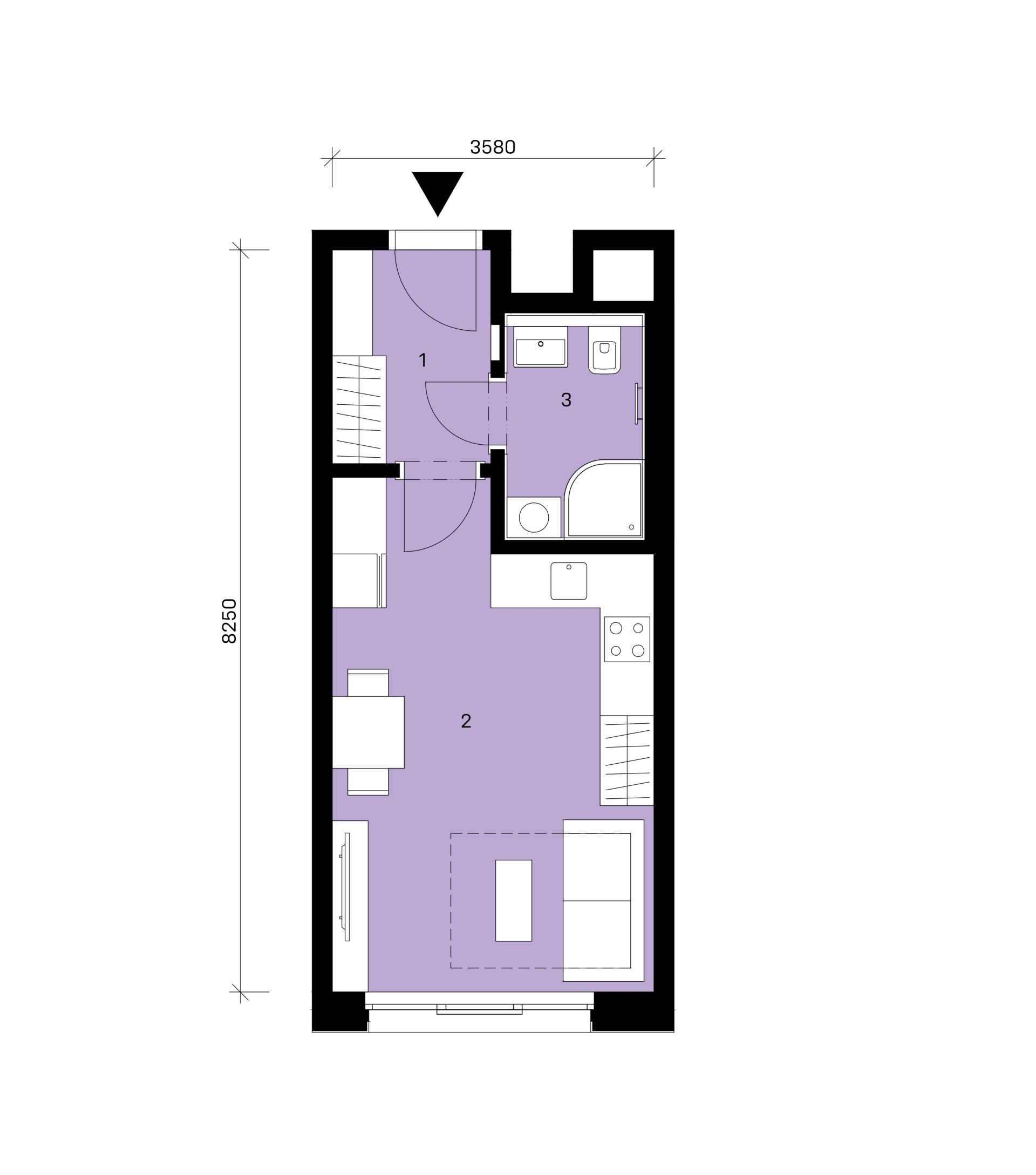 Půdorys jednotky A2-406