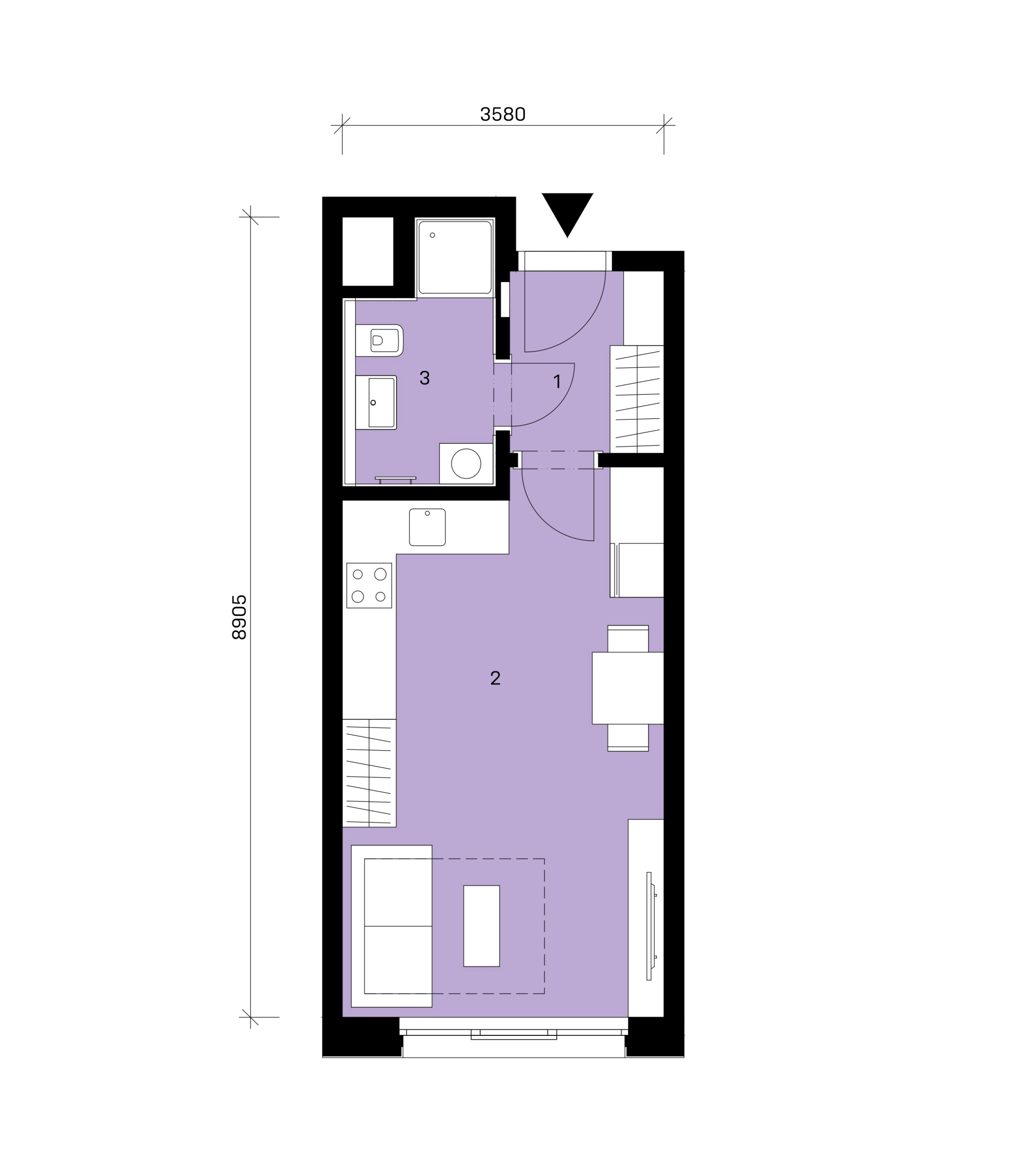 Půdorys jednotky B-304