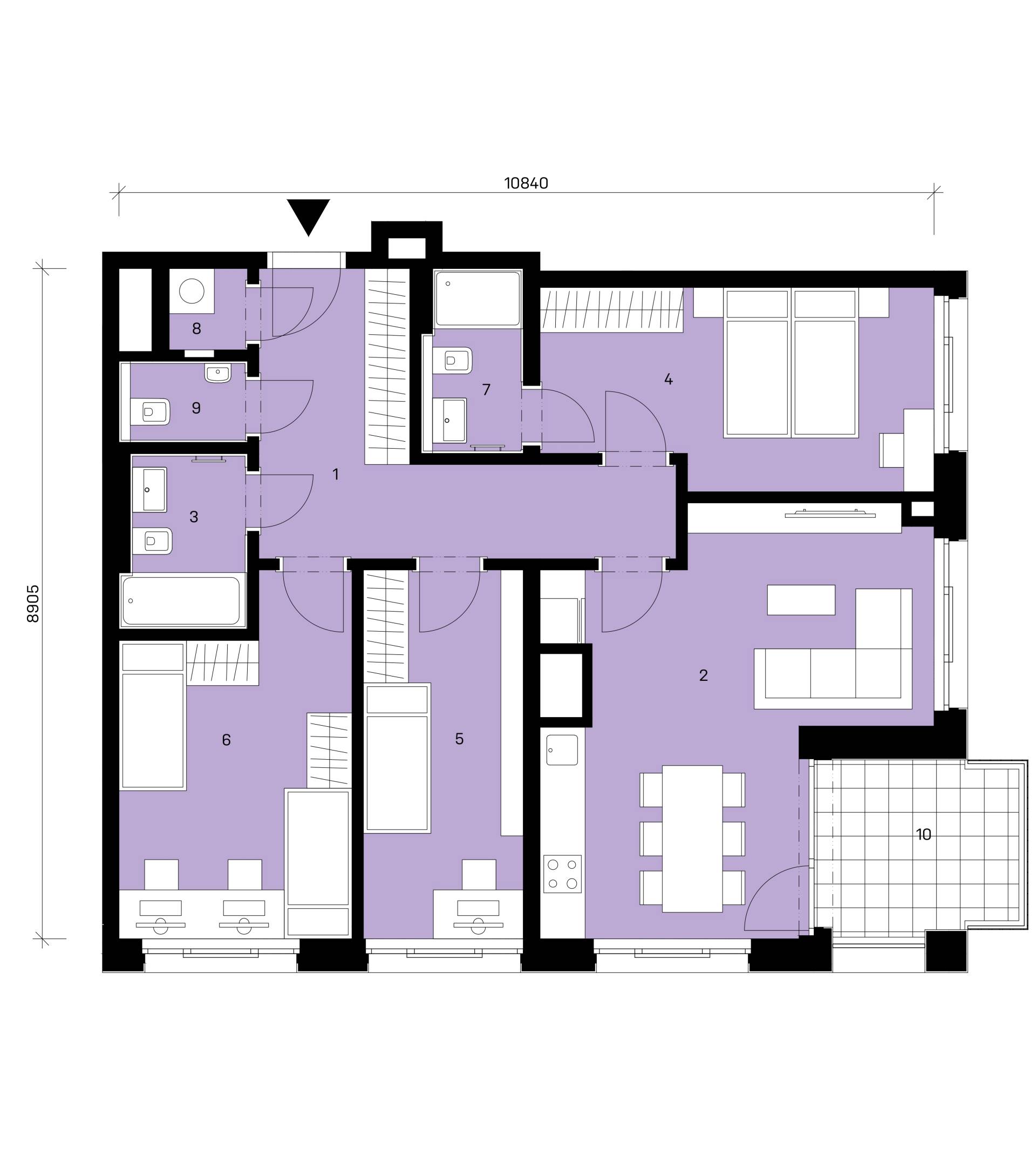Půdorys jednotky B-306