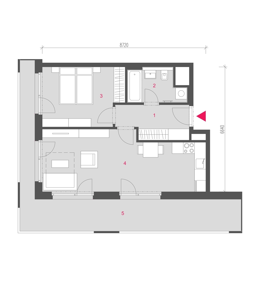 Půdorys jednotky A-0506