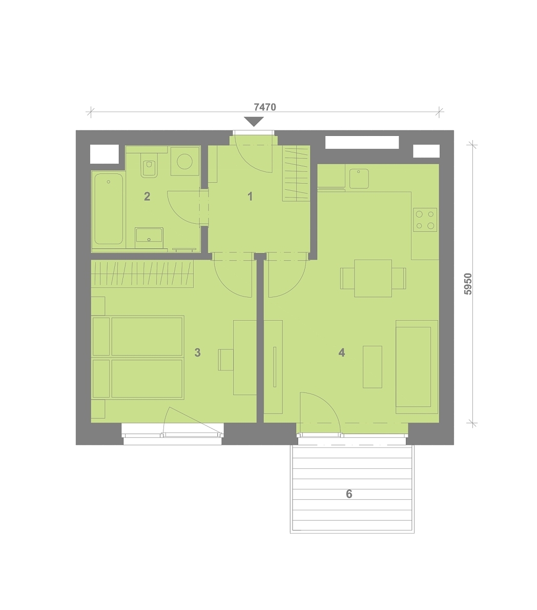 Půdorys jednotky AA-306