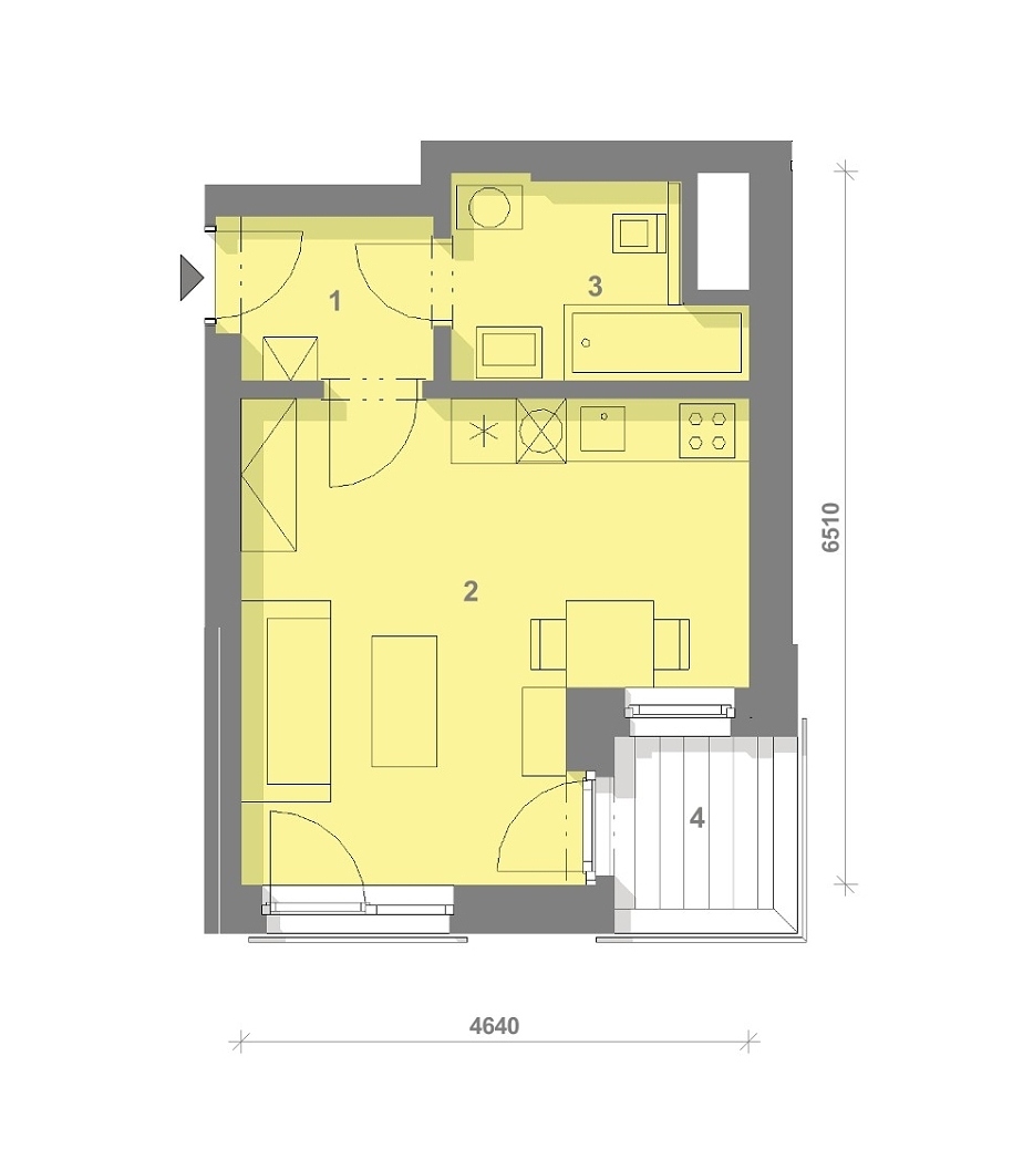 Půdorys jednotky O-204