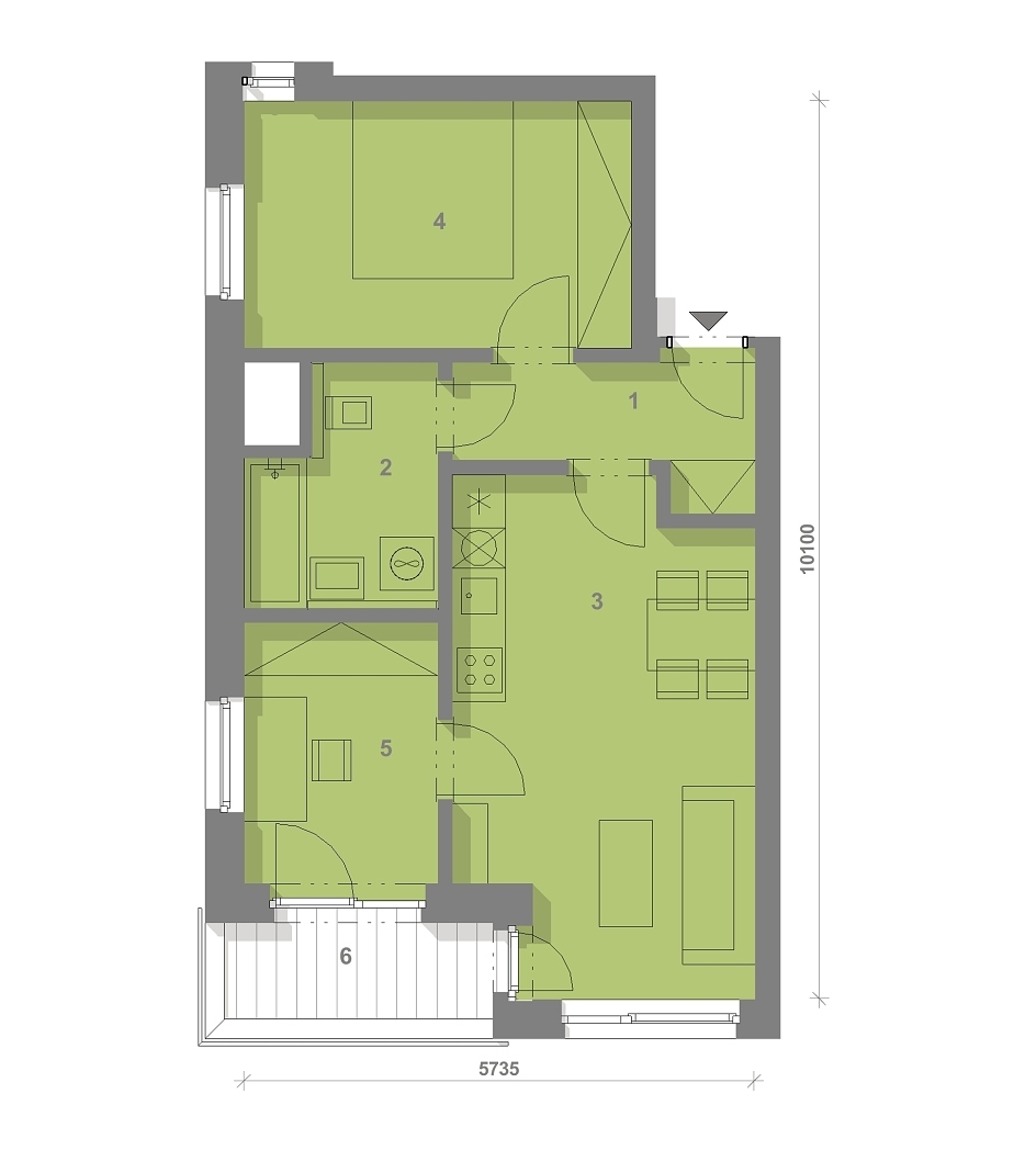 Půdorys jednotky R-406