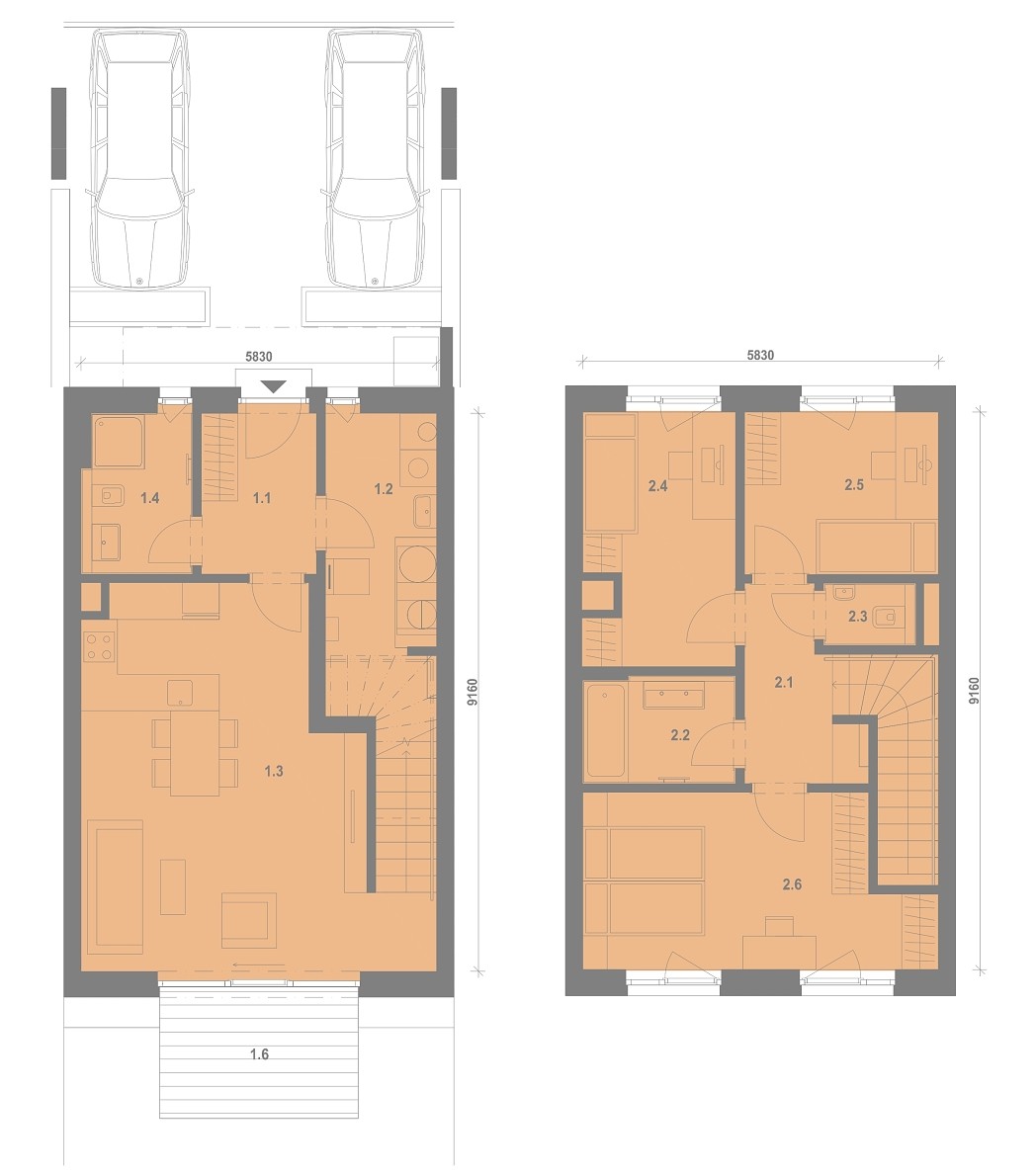 Půdorys jednotky RD17