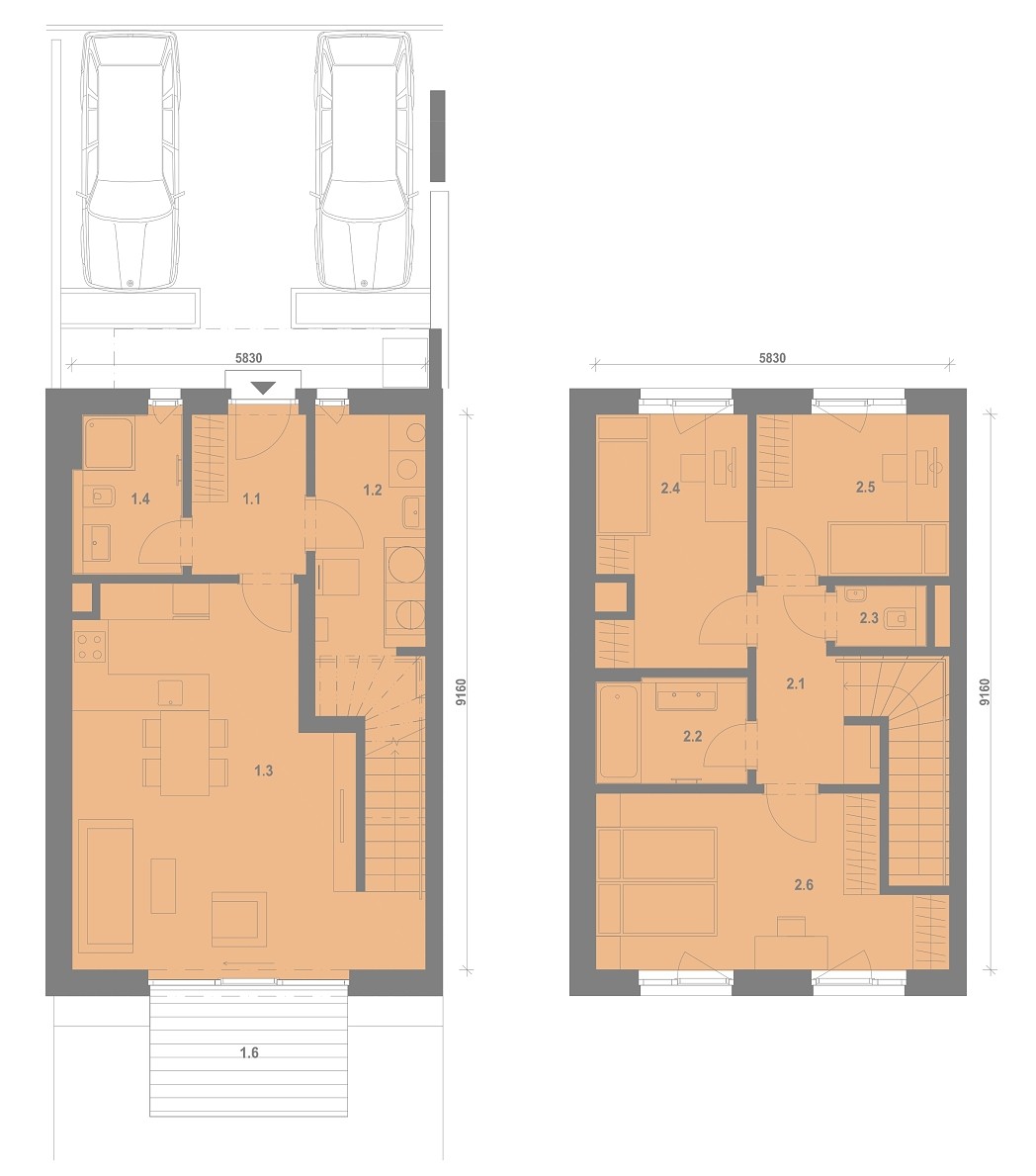 Půdorys jednotky RD18