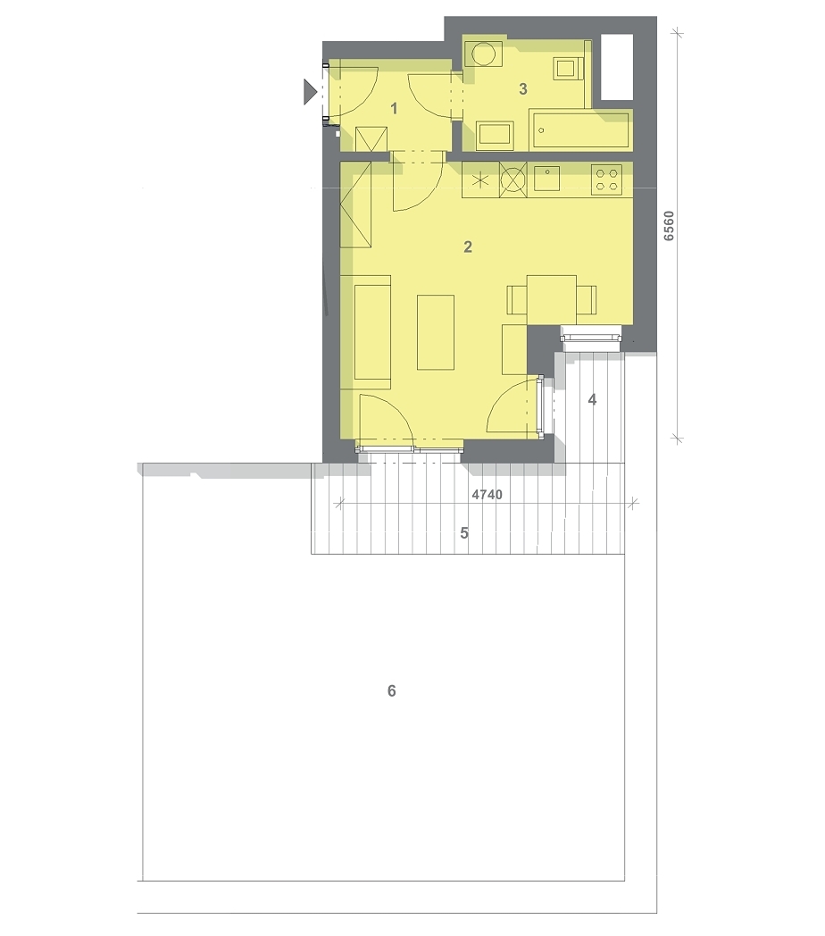 Půdorys jednotky U-104