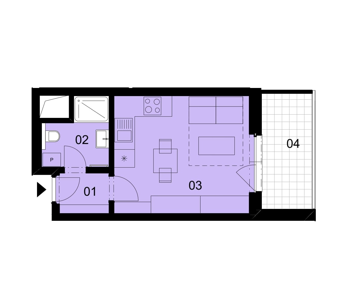 Půdorys jednotky 1-503