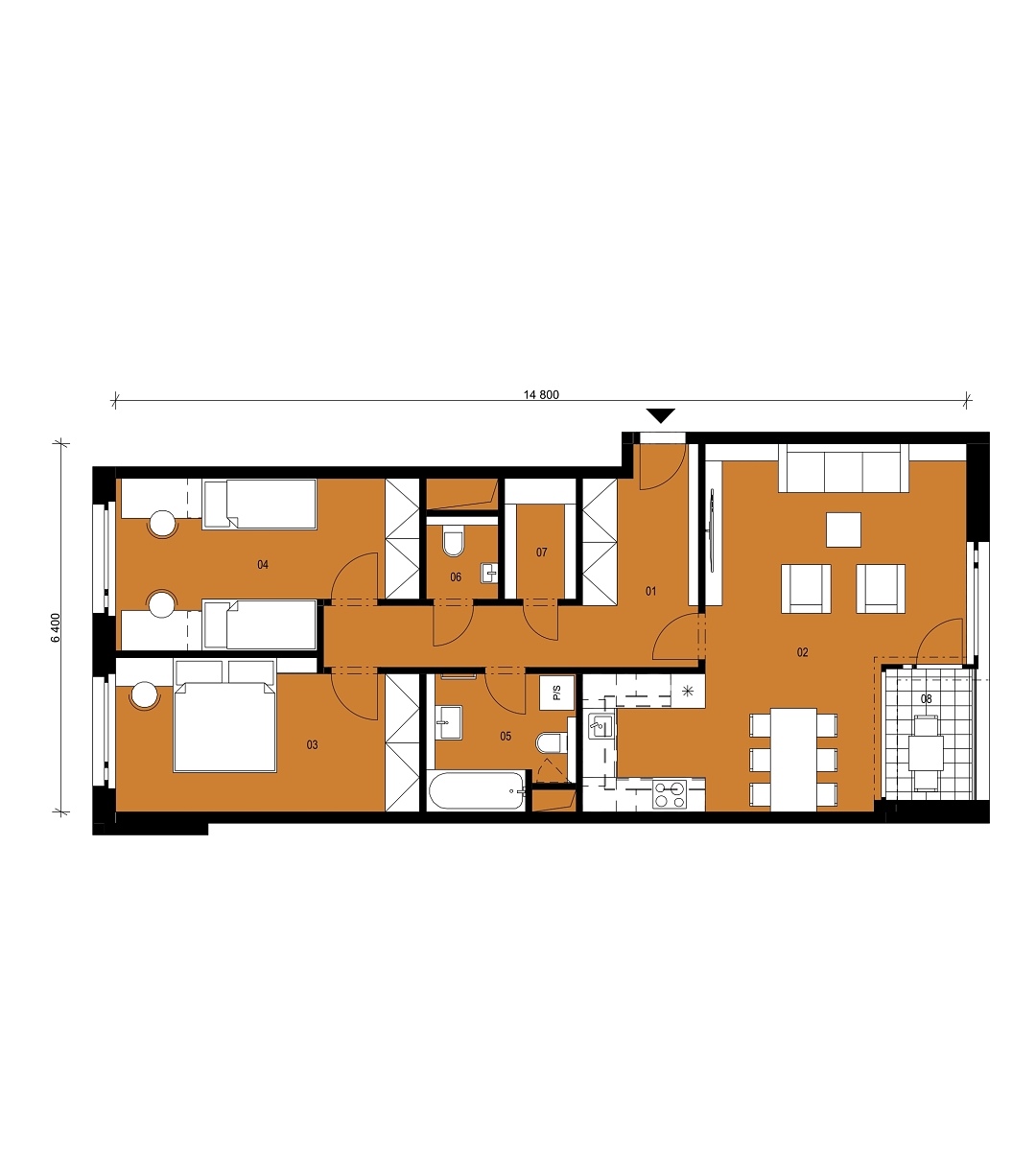 Půdorys jednotky C5.3