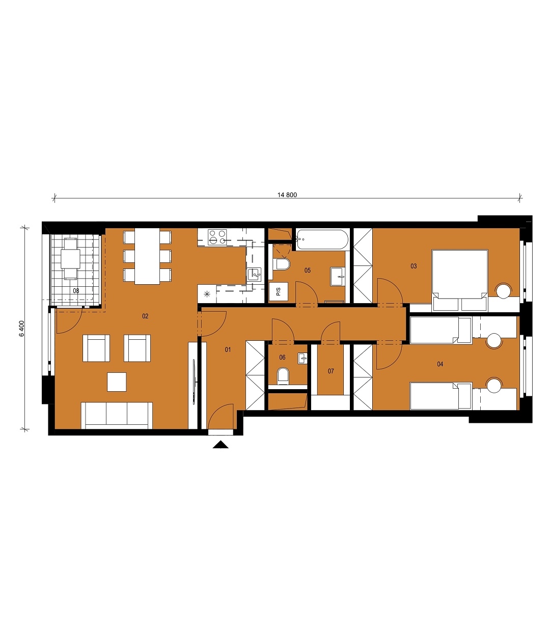 Půdorys jednotky D3.1