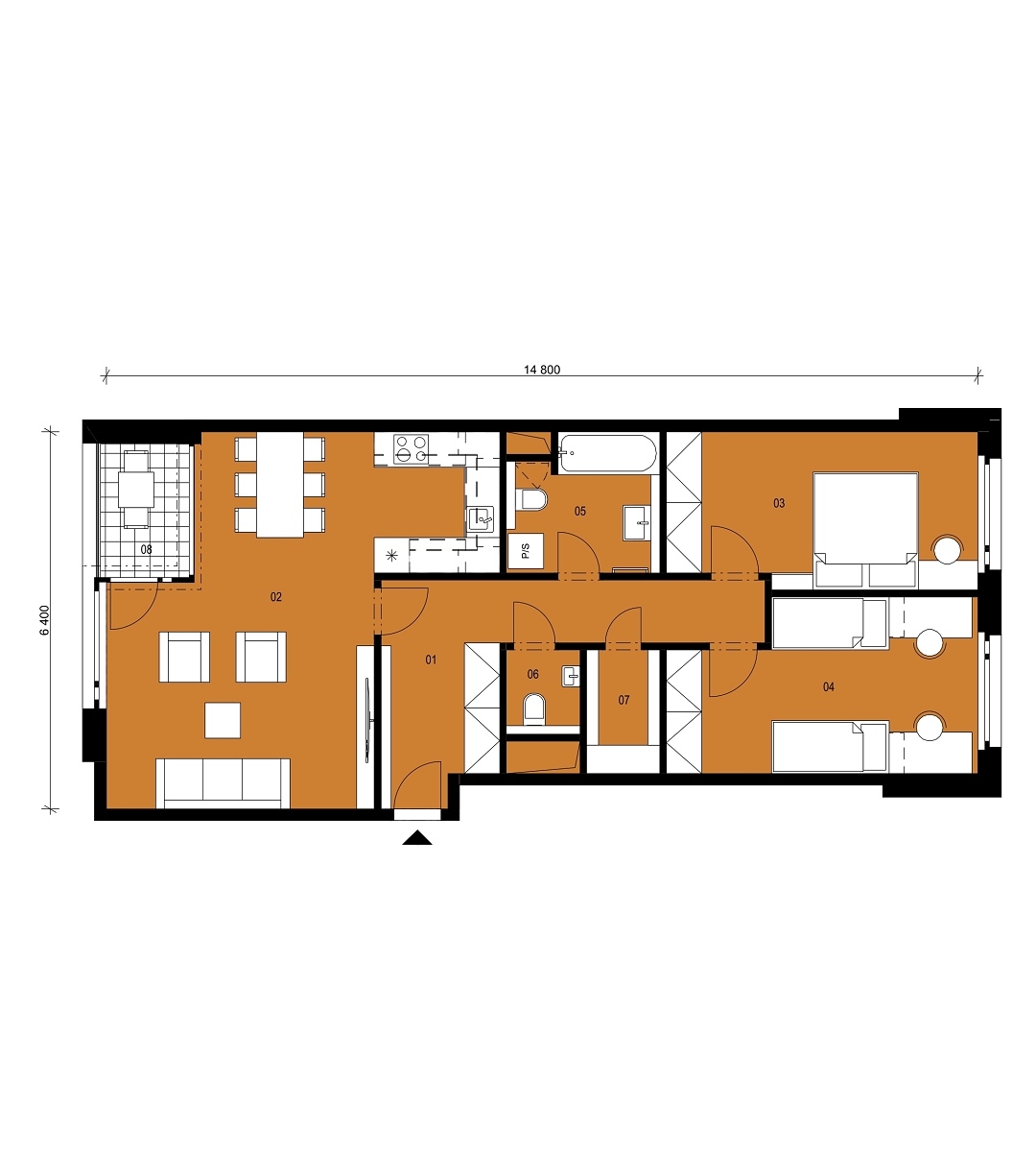 Půdorys jednotky D4.1