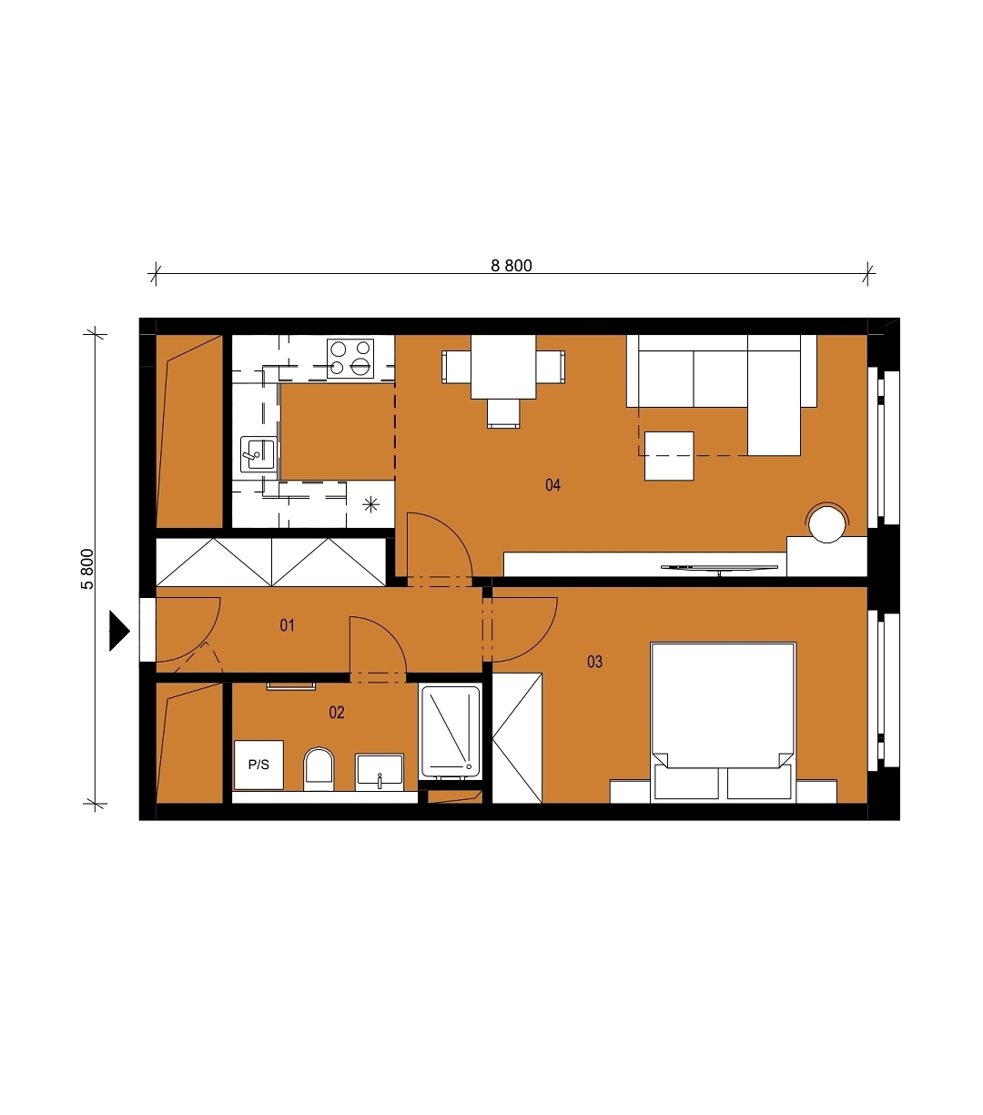 Půdorys jednotky G4.2