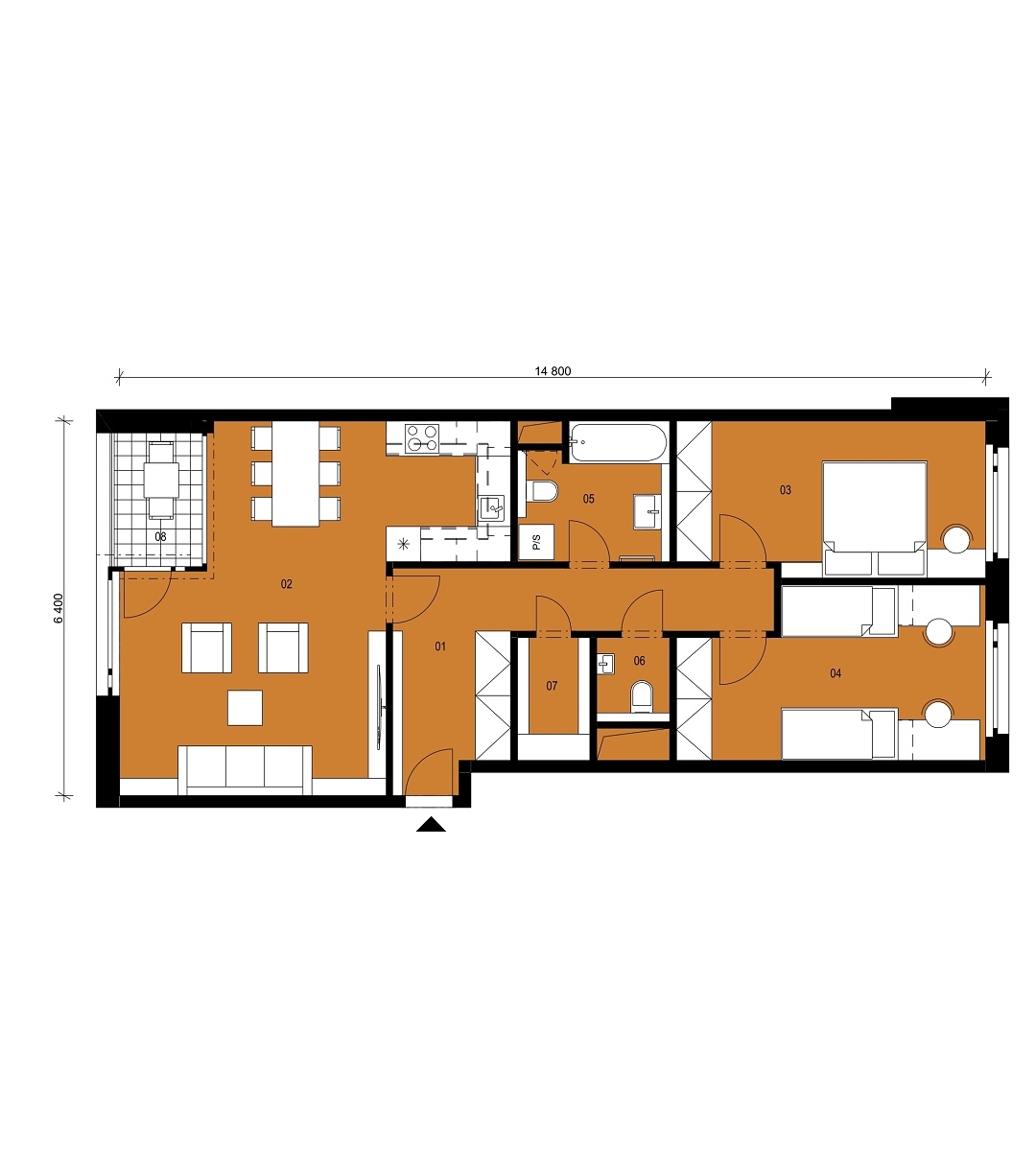 Půdorys jednotky G4.3