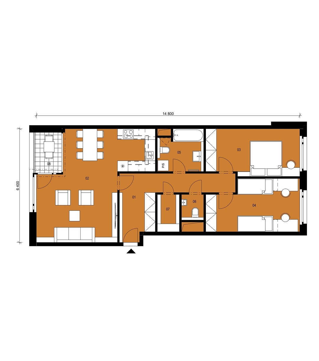 Půdorys jednotky G5.3