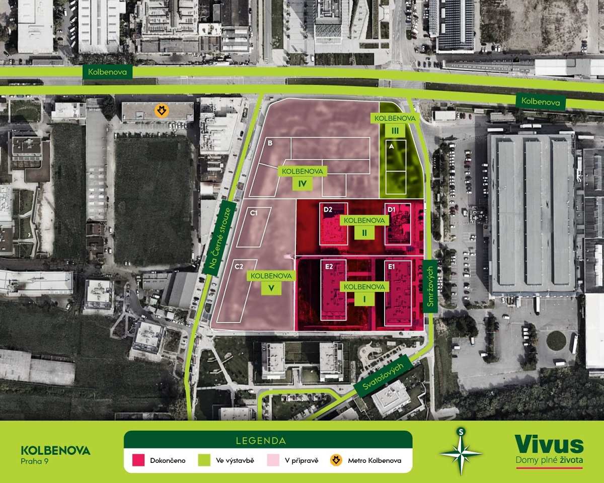 VIVUS Kolbenova I., mapa projektu | Vivus